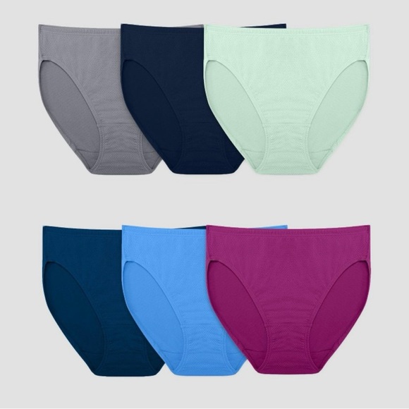 Fruit of the Loom Women's 6pk + 1 Bonus Breathable Micro-Mesh Hi-Cut Underwear - Picture 2 of 3
